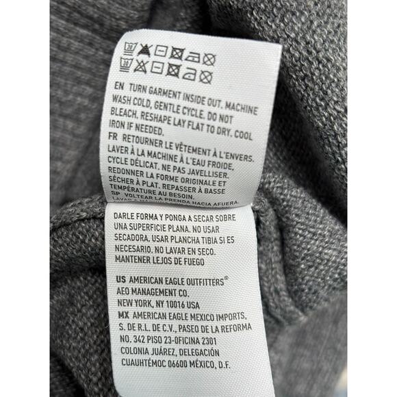 American Eagle Sweater Mens XL Gray V Neck Pullover Lightweight Casual Classic - Picture 6 of 8